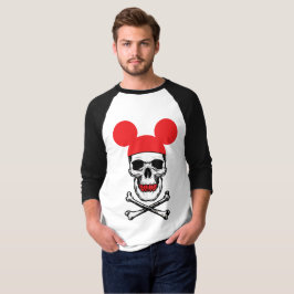Camiseta Caveira no chapéu com mouse-ouvido com X-Bone