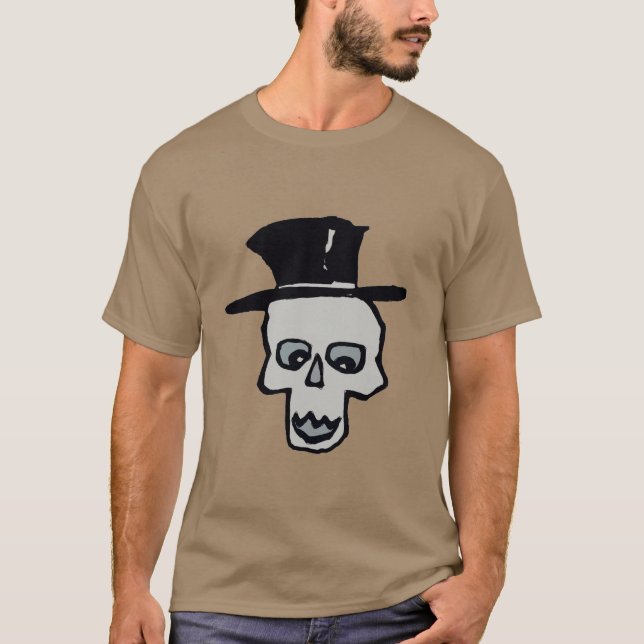 Camiseta Caveira no Chapéu Superior (Frente)