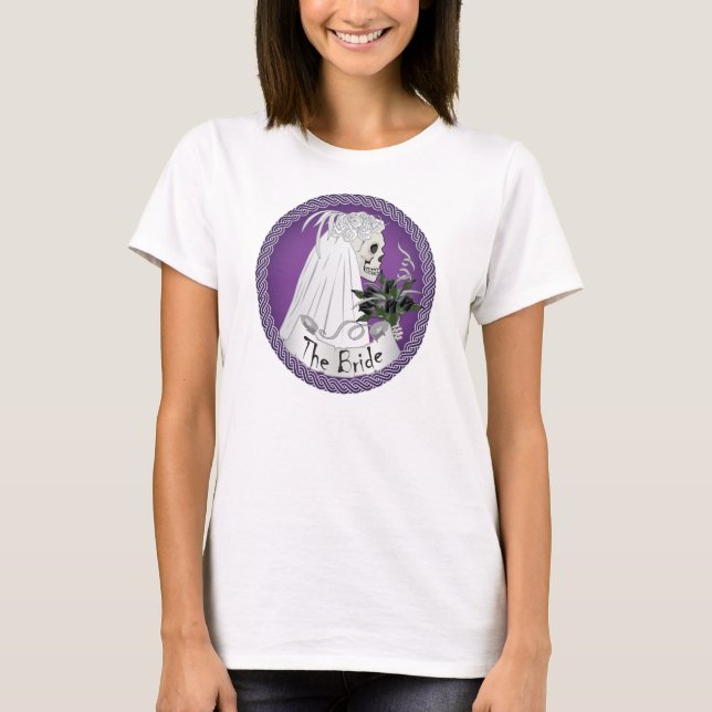 Camiseta Caveira-Noiva - Roxo (Frente)