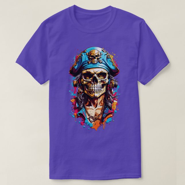 Camiseta Caveira Pirata (Frente do Design)