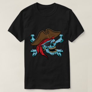 Camiseta Caveira Pirata e Crossbones