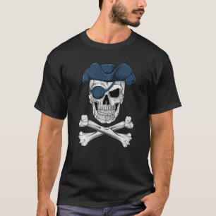 Camiseta Caveira Pirata Espantalho Halloween Ossos Cruzados