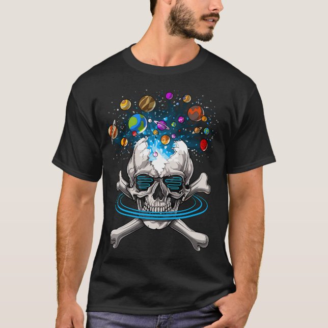 Camiseta Caveira Psytrance Psicodélico (Frente)