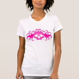 Camiseta Caveira rosa-menina