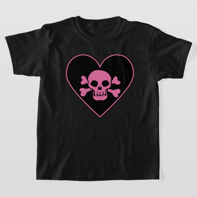 Camiseta Caveira Rosa no Coração (Postura )