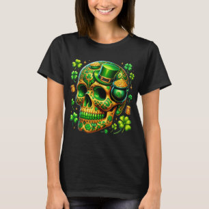Camiseta Caveira Sortuda: Rua. Celebração do Dia de Patrick