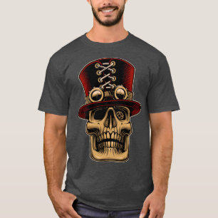 Camiseta Caveira Steampunk com presente de arte de última g