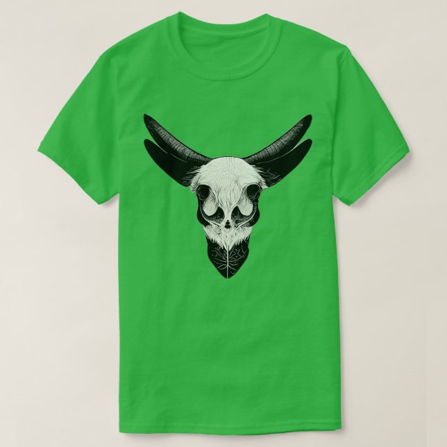 Camiseta Caveira Surreal de Cabra (Frente do Design)