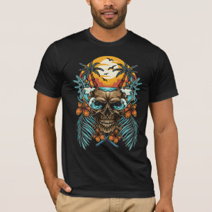 Camiseta Caveira Tropical com Palmeiras