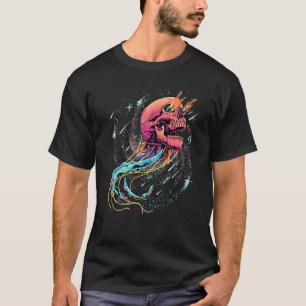Camiseta Caveira-Velho Belo Pescado-de-Jelly Peixe Esquelet