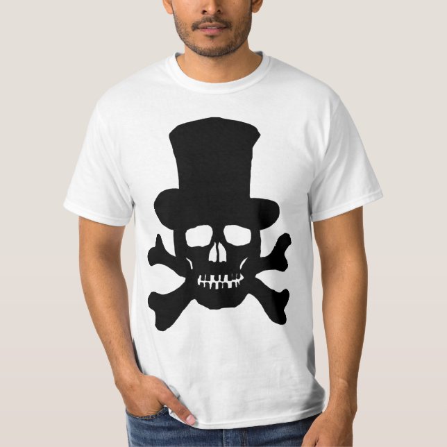 Camiseta Caveira Venenosa e Crossbones com T-shirt de Chapé (Frente)