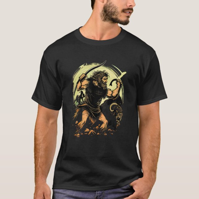 Camiseta Caveman Hunting Beasts (Frente)