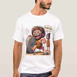 Camiseta Caveman Rolling Stone Engraçado Tee