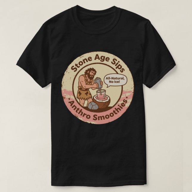 Camiseta Caveman Smoothies Mistura Antiga (Frente do Design)