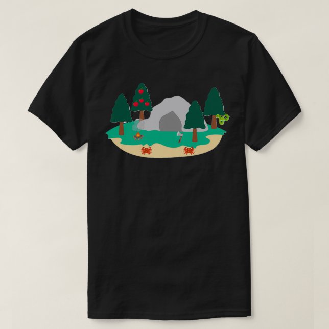 Camiseta caverna na praia (Frente do Design)