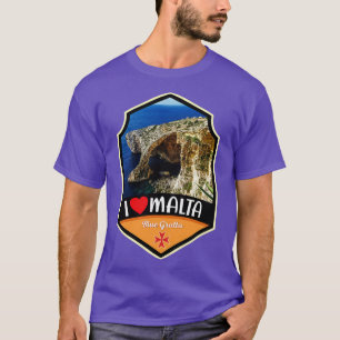 Camiseta Cavernas De Grotto Azul Em Malta No Verão