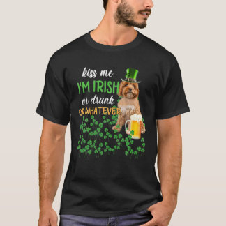 Camiseta Cavoodle me beija, sou irlandês, Bebado ou qualque