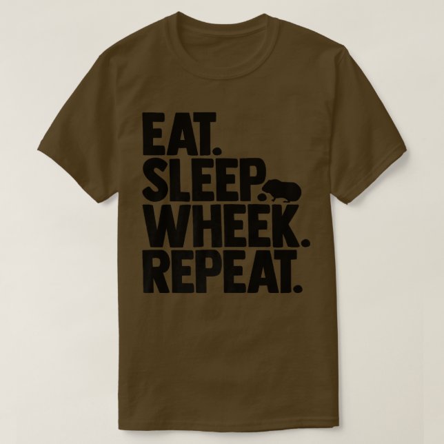 Camiseta Cavy Lovers Guinea Pig Owners Eat, Sleep, Wheek, R (Frente do Design)