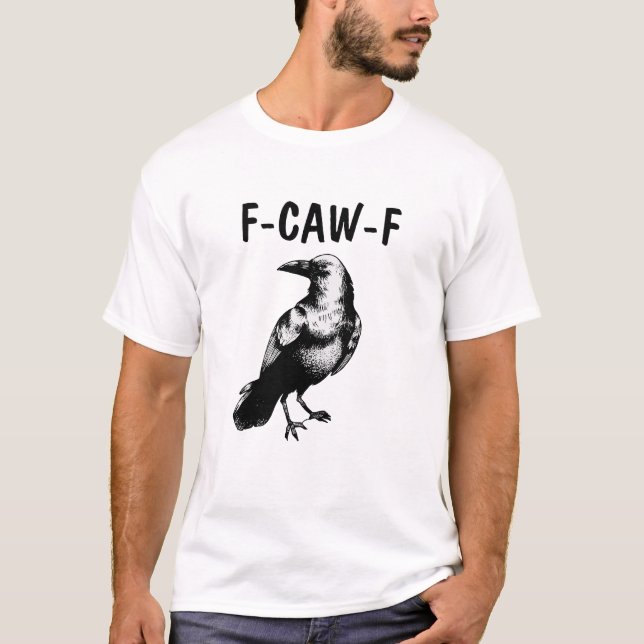 CAMISETA CAW CAW! RUDE BLACK CROW RAVEN (Frente)