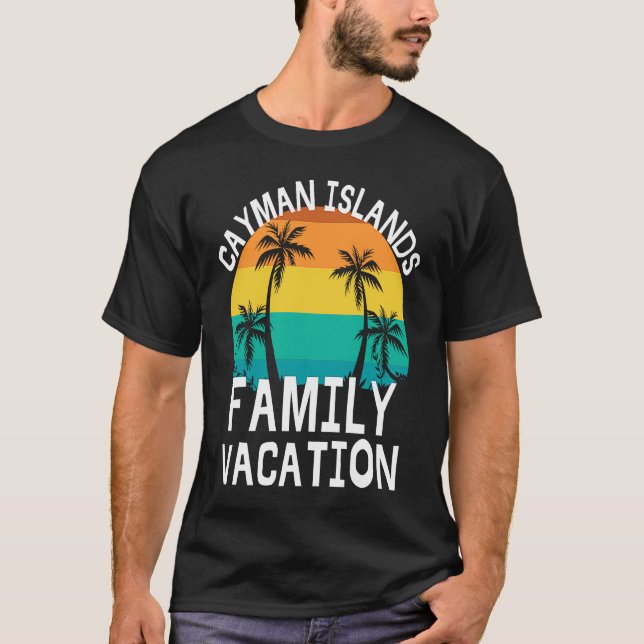 Camiseta Cayman Islands Family Vacation Trip Men Women Kids (Frente)