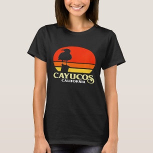 Camiseta Cayucos California Retro Seagull Sunset