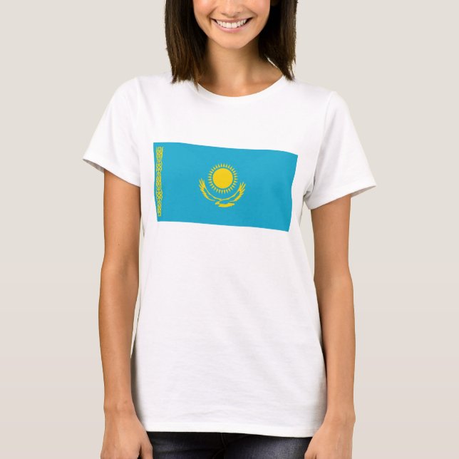 Camiseta Cazaquistão Flag x Map T-Shirt (Frente)