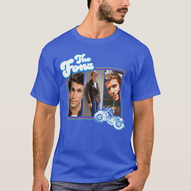 Camiseta CBS Happy Dayshe Fonz Mens Unise Grey Cartoon Crew (Frente)