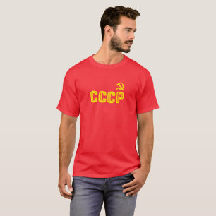 Camiseta CCCP retro e o t-shirt escuro básico dos homens d