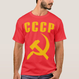 Camiseta cccp URSS do martelo e da foice