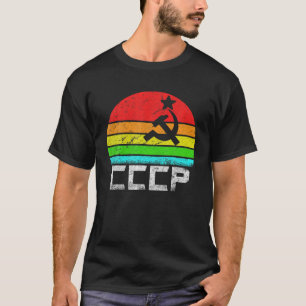 Camiseta CCCP USSR Retro Vintage Hammer e Sickle Star T S