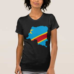 Camiseta CD do mapa da bandeira de Congo