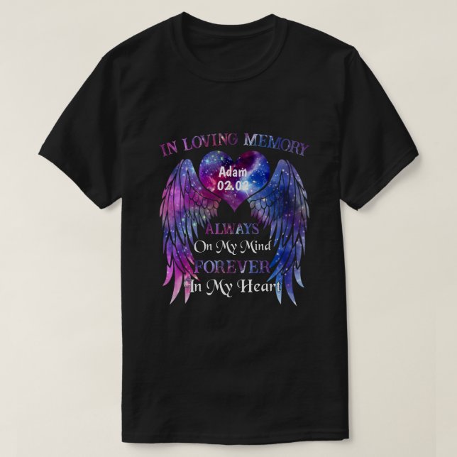 Camiseta CD personalizado em memória de amor sempre na minh (Frente do Design)