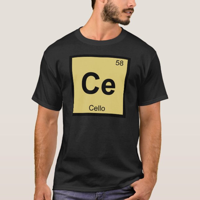Camiseta Ce - Cello Music Chemistry Símbolo de Mesa Periódi (Frente)