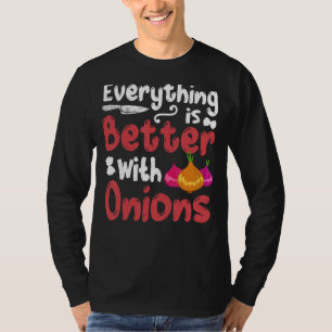 Camiseta Cebola de cebola de cebola vermelha picada Plantas