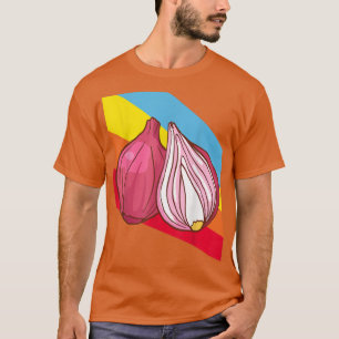 Camiseta Cebola vermelha vegetais Comida vegetariana vegeta