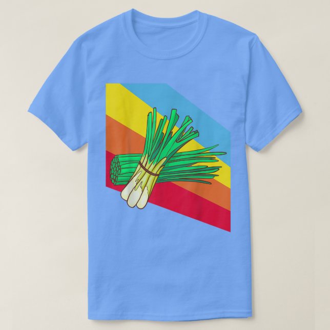 Camiseta Cebolas de inverno Produtos hortícolas Comida vege (Frente do Design)