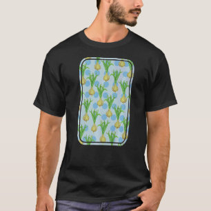 Camiseta Cebolas e bolinhas vetoras de cebola