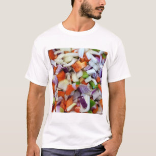 Camiseta Cebolas e pimentões-de-casca