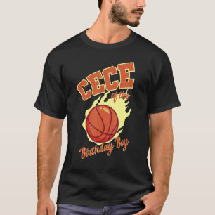 Camiseta Cece Do Aniversário Da Família De Basquete De Bebê