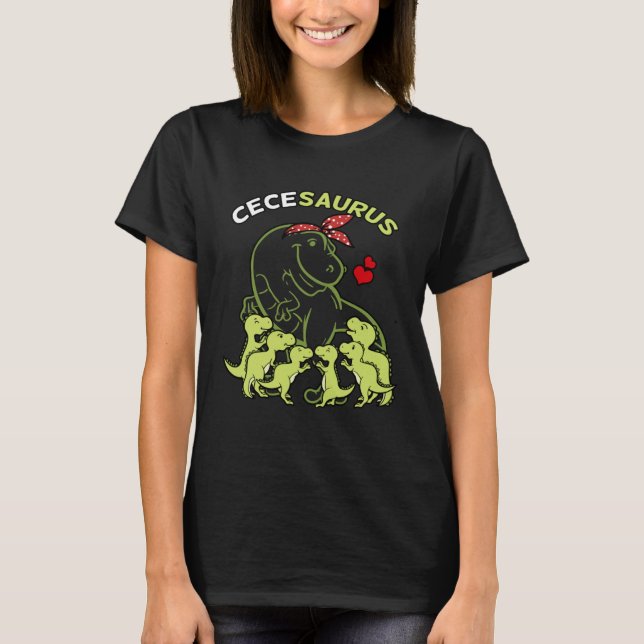 Camiseta Cecesaurus Cece 6 Kids Dinosaur Mother s Day (Frente)