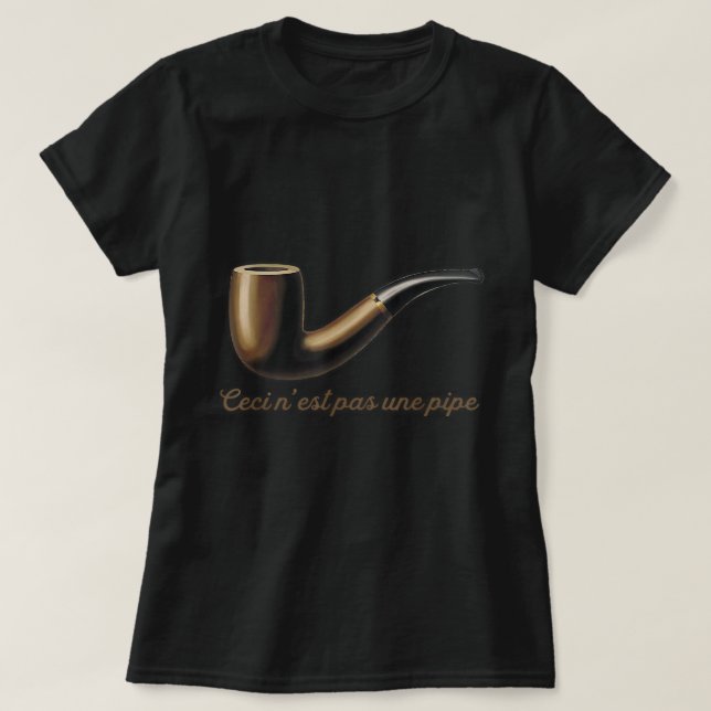 Camiseta Ceci N'est Pas Une Pipe - Isto Não É Uma Arte Pipe (Frente do Design)