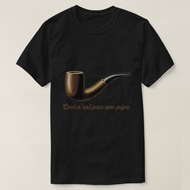Camiseta Ceci N'est Pas Une Pipe - Isto Não É Uma Arte Pipe (Frente do Design)