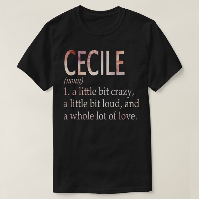 Camiseta Cecile Girl Name Definition (Frente do Design)