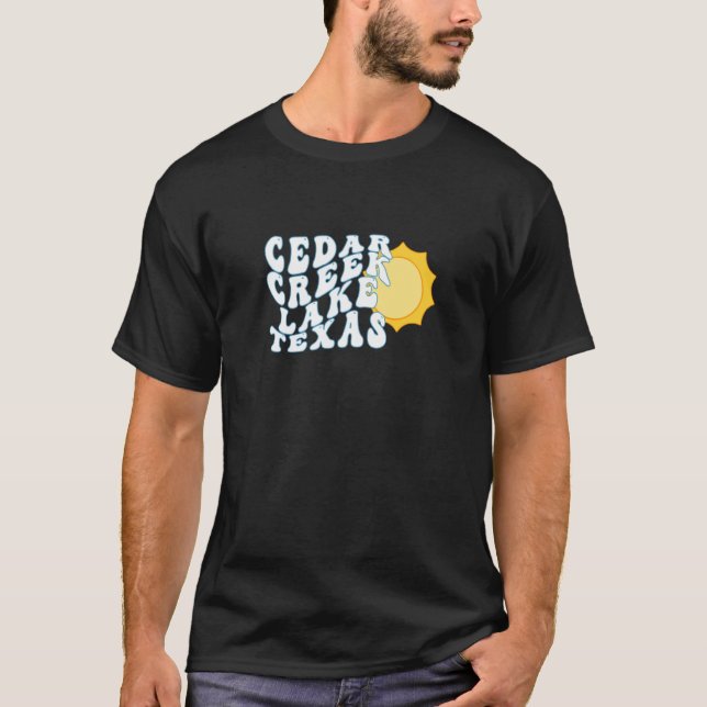 Camiseta Cedar Creek Lake Texas TX Sunrise Vacation Souveni (Frente)