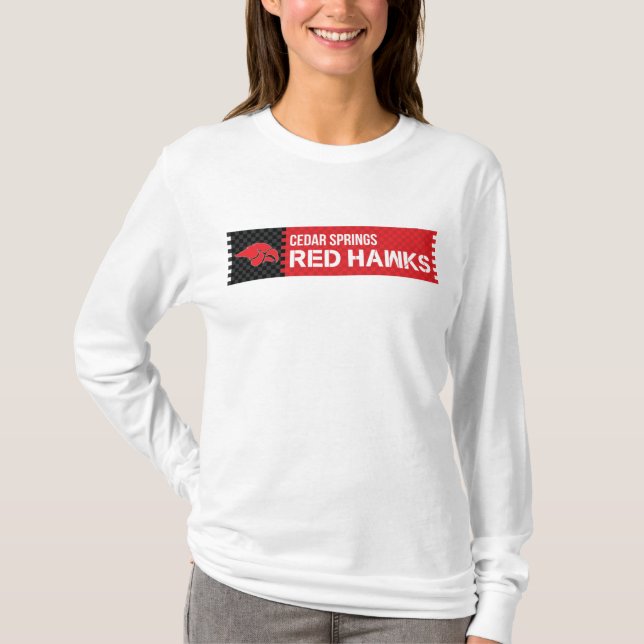 Camiseta Cedar Primavera Red Hawks (Frente)