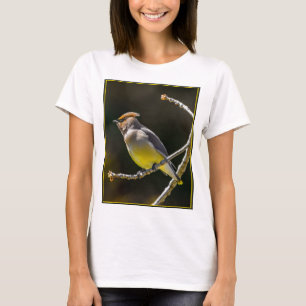 Camiseta Cedar Waxwing Songbird Original Foto de Pássaro Se
