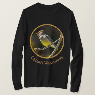 Camiseta Cedar Waxwing Songbird Original Foto de Pássaro Se