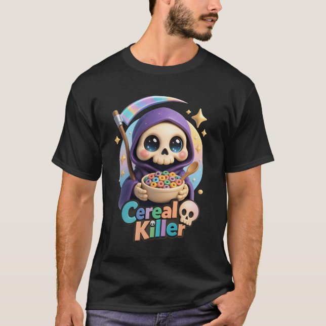 Camiseta Cefaleia Assassino de Cereais Pecado a Comer Color (Frente)