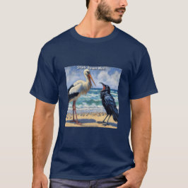 Camiseta Cegonha Corvo Louco – Papo de Pássaro de Praia