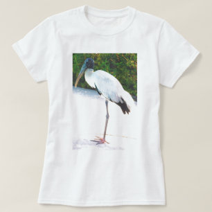 Camiseta Cegonha de madeira no desgaste da noite